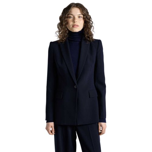 Cue Dark Ink Crepe Tailored Blazer